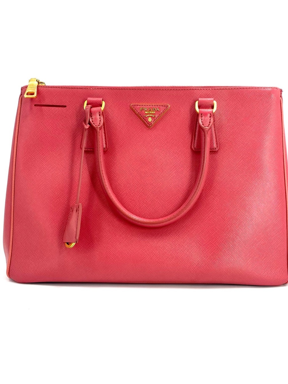 Authentic Prada Saffiano Lux Large Tote in Tamaris  with gold hardware.